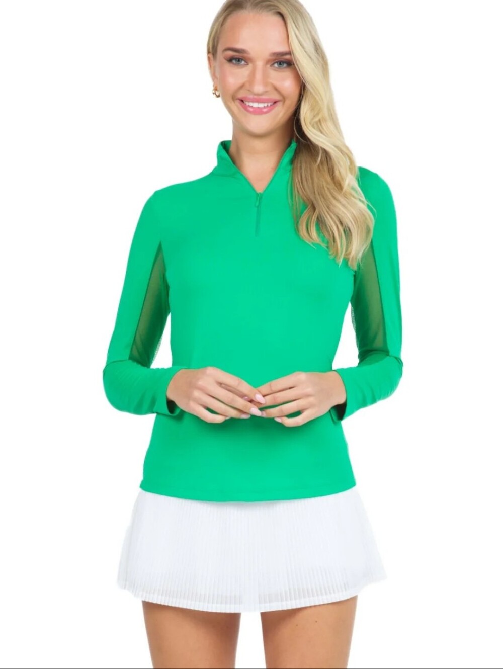 IBKUL Golf Quarter Zip UPF50+ Long-sleeve Lime Women's Size XL Nwot
